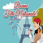 Postcard fête nationale (prise de la bastille)