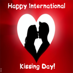 Postcard international kissing day