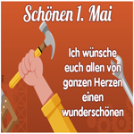 Postcard maifeiertag/der erste mai/tag der arbeit
