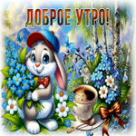Picture очаровательная гиф-открытка, утренний привет от зайца