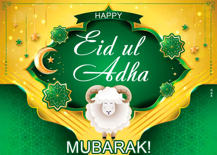 Postcard bakr id/eid ul-adha