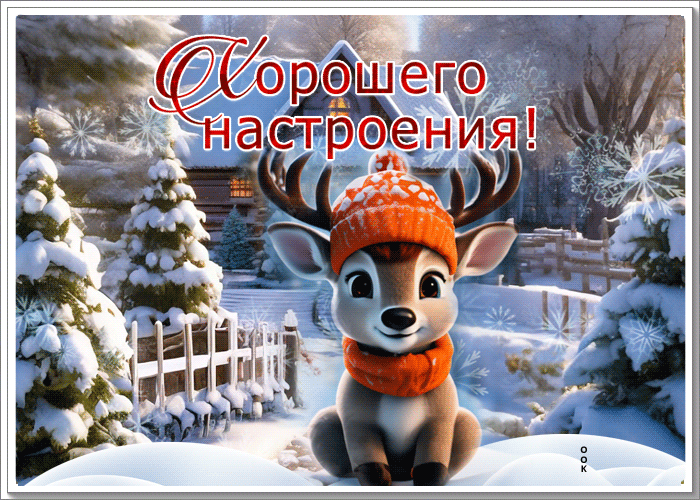 Postcard дивная гиф-открытка желает хорошего зимнего настроения
