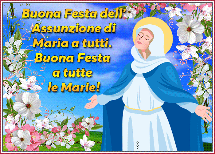 Postcard ferragosto / assunzione di maria