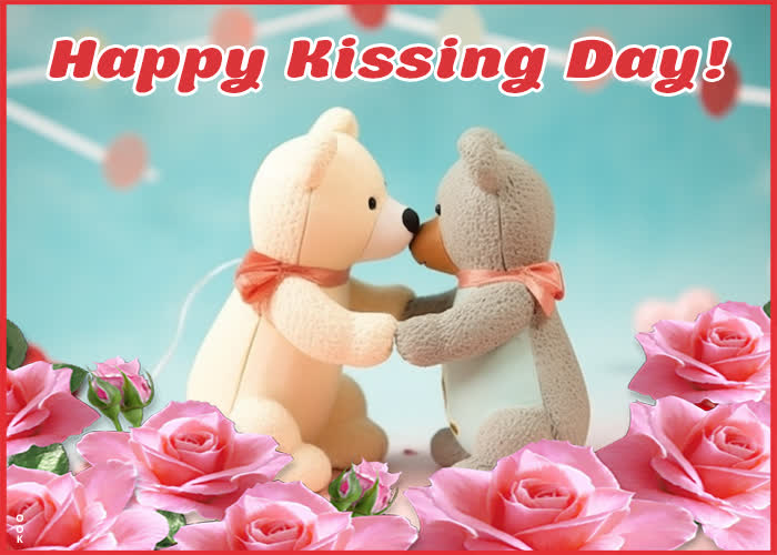 Postcard international kissing day