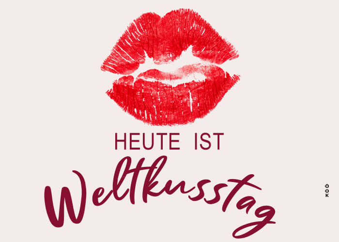 Postcard internationaler tag des kusses