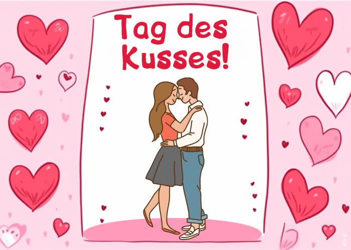 Postcard internationaler tag des kusses