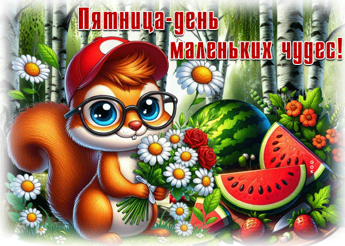 Postcard искренняя гиф-открытка, пятницв - день чудес
