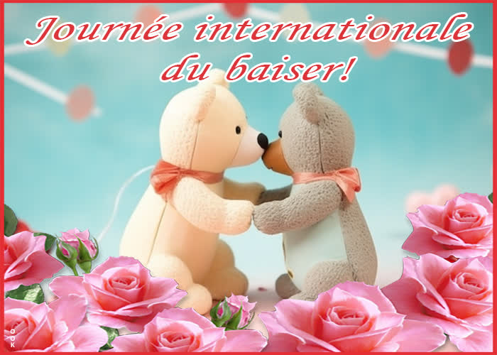 Postcard journée internationale du baiser