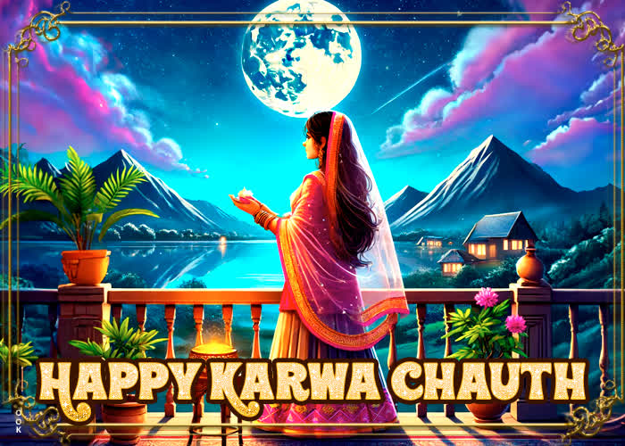 Postcard karwa chauth