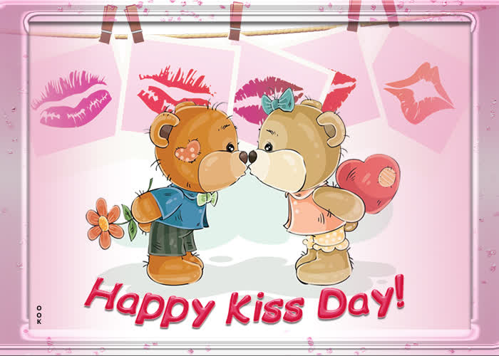 Postcard kiss day