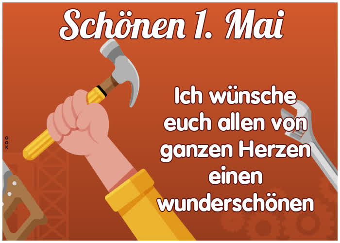 Postcard maifeiertag/der erste mai/tag der arbeit
