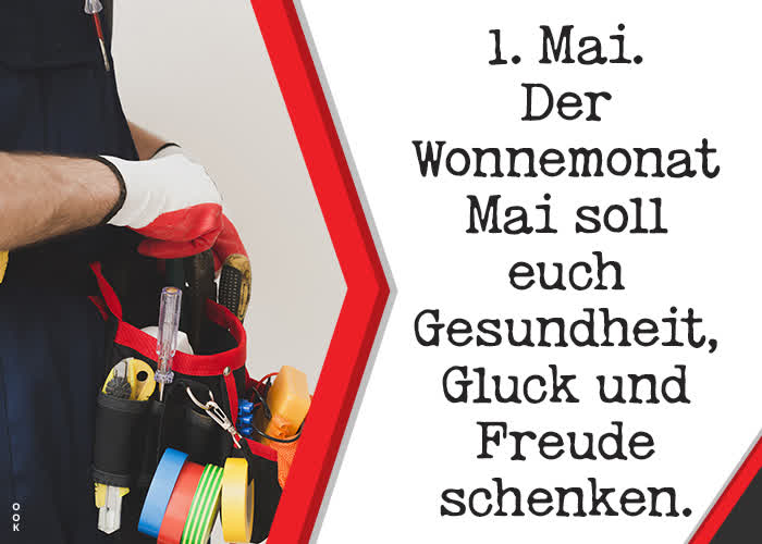 Postcard maifeiertag/der erste mai/tag der arbeit