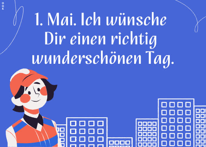 Postcard maifeiertag/der erste mai/tag der arbeit