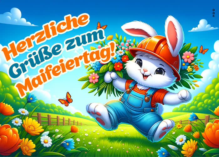 Postcard maifeiertag/der erste mai/tag der arbeit