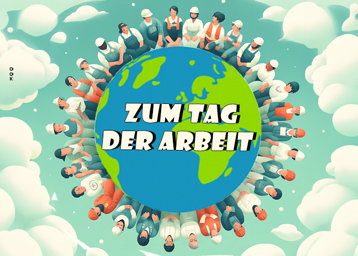 Postcard maifeiertag/der erste mai/tag der arbeit