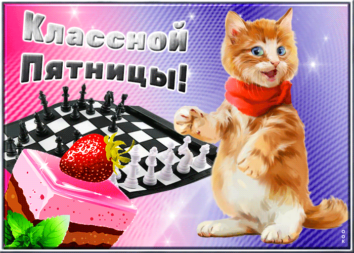 Picture открытка классной пятницы с котиком