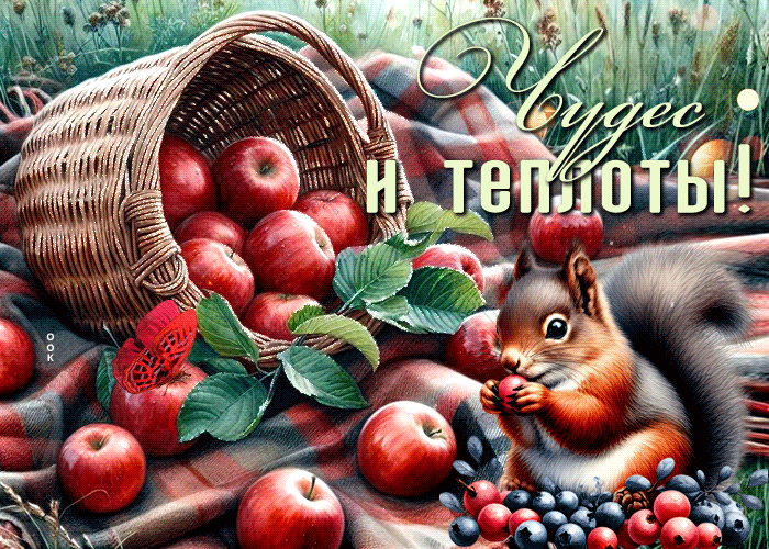 Postcard свежая гиф-открытка, чудес и теплоты