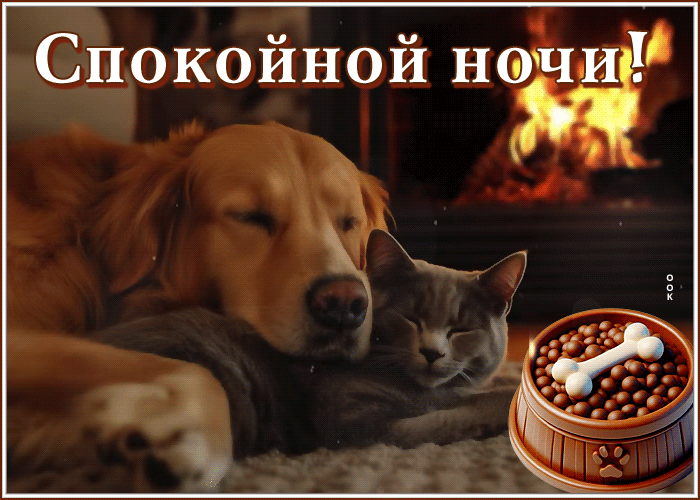 Postcard теплая гиф-открытка, спокойной и уютной ночи