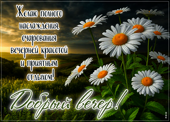 Postcard воздушная гиф-открытка, желает вечера, полного наслаждения