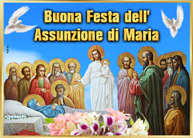 Postcard ferragosto / assunzione di maria