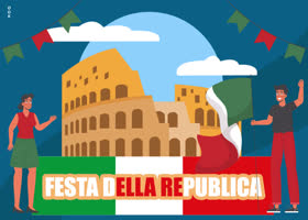 Postcard festa della repubblica