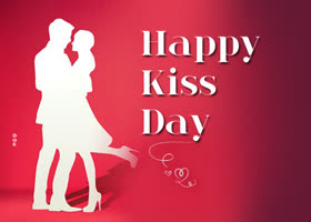 Postcard international kissing day