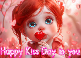 Postcard international kissing day