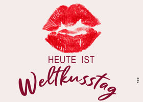 Postcard internationaler tag des kusses