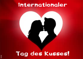 Postcard internationaler tag des kusses