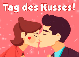 Postcard internationaler tag des kusses