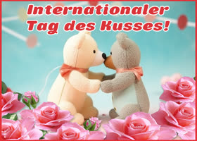 Postcard internationaler tag des kusses