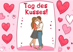 Postcard internationaler tag des kusses