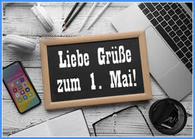 Postcard maifeiertag/der erste mai/tag der arbeit