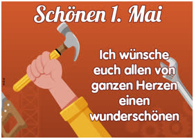 Postcard maifeiertag/der erste mai/tag der arbeit