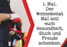Postcard maifeiertag/der erste mai/tag der arbeit