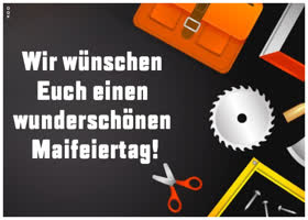 Postcard maifeiertag/der erste mai/tag der arbeit
