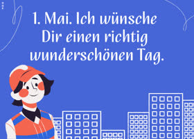 Postcard maifeiertag/der erste mai/tag der arbeit
