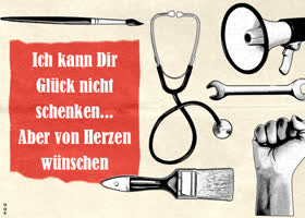 Postcard maifeiertag/der erste mai/tag der arbeit