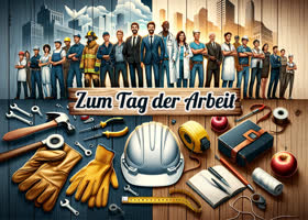 Postcard maifeiertag/der erste mai/tag der arbeit