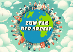 Postcard maifeiertag/der erste mai/tag der arbeit