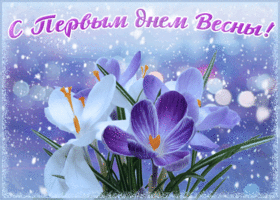 Открытка открытка c первым днем весны с цветами
