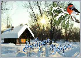 Картинка открытка доброе утро зимний пейзаж