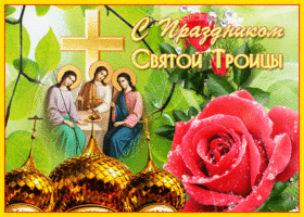 Postcard открытка с троицей с розой