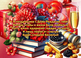 Picture яркая гиф-открытка, поздравляю с днем рождения